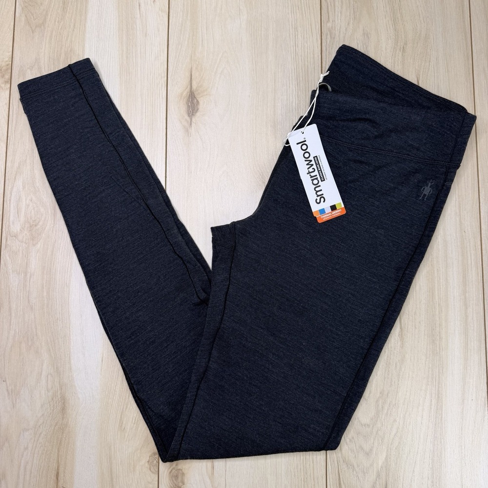 New SmartWool Base Layer Large Womens Dark Gray Merino Wool Thermal Bottom Pants